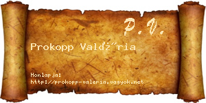 Prokopp Valéria névjegykártya